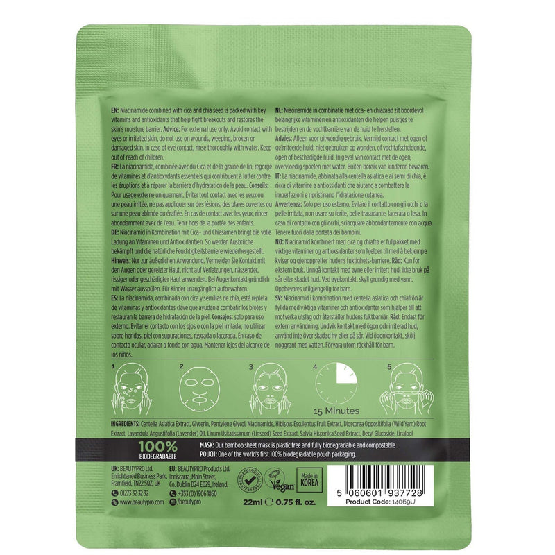 BEAUTYPRO Cica and Niacinamide Face Mask 22ml - Our Concept Beauty