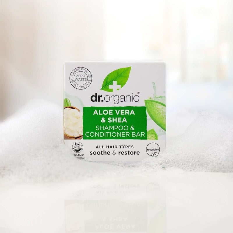 dr.organic Aloe & Shea Shampoo & Conditioner Bar 75g - Our Concept Beauty